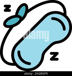 Rest sleep mask icon. Outline rest sleep mask vector icon color flat isolated Stock Vector