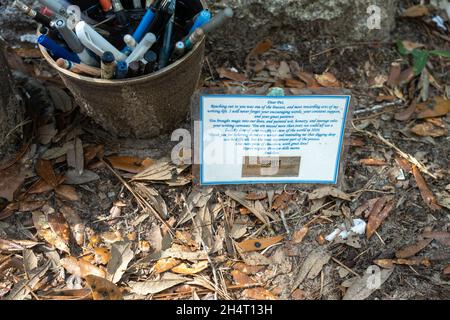 Pat Conroy's grave and Literary Center are popular tourist destinations for fans visiting Beaufort, South Carolina and the Sea Islands. Stock Photo