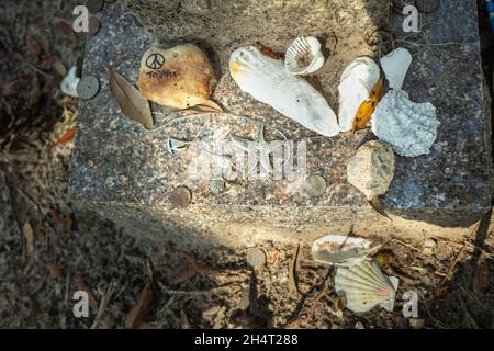 Pat Conroy's grave and Literary Center are popular tourist destinations for fans visiting Beaufort, South Carolina and the Sea Islands. Stock Photo