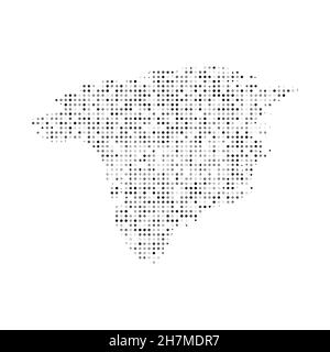 Abstract dotted black and white halftone effect vector map of Greenland. Country map digital dotted design vector illustration. Stock Vector