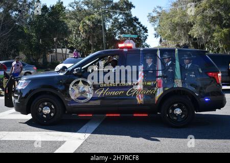 Florida Orange County Sheriff Honor Guard Vehicle January 18, 2021. Stock Photo