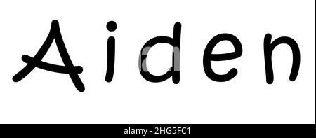 Simple text name design for Aiden Stock Photo