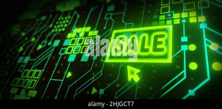 cyber monday sale glowing background banner Stock Photo