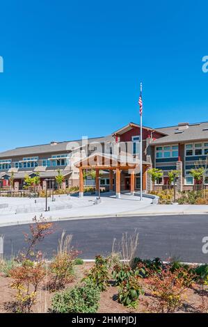 The new Panther Lake Elementary School in Kent, Washington. Stock Photo