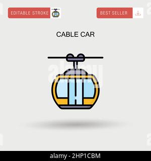 Cable car Simple vector icon. Stock Vector