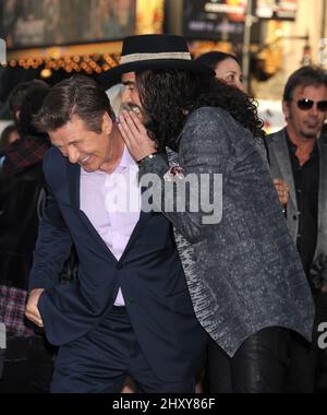 Alec Baldwin and Russell Brand attend the 'Rock of Ages' World Premiere held at Grauman's Chinese Theatre, Hollywood. Stock Photo