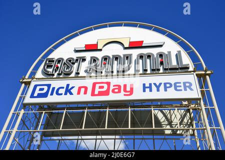 Welcome sign in front of East Rand Mall, Boksburg, East Rand, Gauteng Province, Republic of South Africa Stock Photo