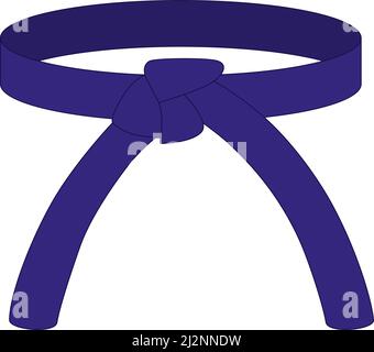 Karate belt purple color isolated on white background. Design icon of Japanese martial art in flat style. Vector illustration Stock Vector