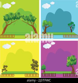 Atomic bomb explosion, Nuclear explosion bright orange mushroom cloud cap in city cartoon poster abstract vector illustration. Stock Vector