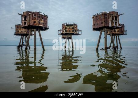 World War 2 Maunsell Sea Forts Stock Photo