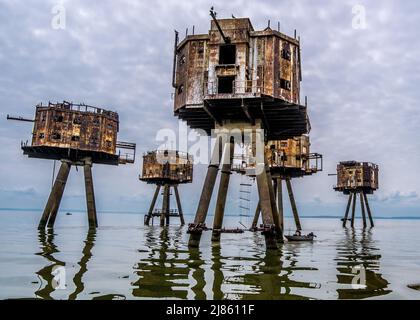 Red Sands Forts abandoned WW2 Sea Forts Stock Photo