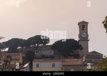 The old city of Cannes, France at sunset Stock Photo