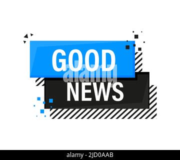 Good News megaphone banner in 3D style on white background. Vector illustration. Stock Vector