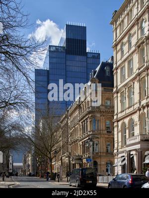 View from street. 103 Colmore Row, Birmingham, United Kingdom. Architect: Doone Silver Kerr, 2022. Stock Photo