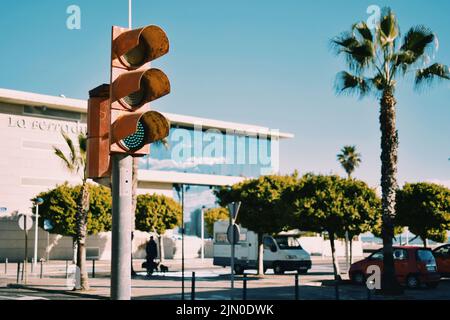 photo of traffic lights in spain Stock Photo