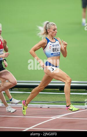 Alexandra Bell participating in the 800 meters at the Doha 2019 World Championships. Stock Photo