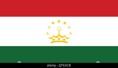 Tajikistan National Flag - Vector Flag of Tajikistan Stock Vector