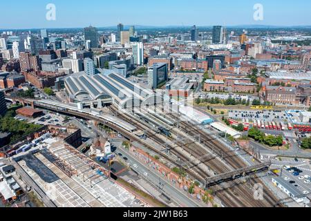 Large open Scene Manchester Piccadilly station. 12th August 2022. Stock Photo