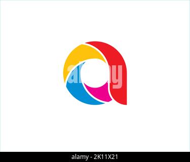 colorful ribbon as letter a small caps Stock Vector