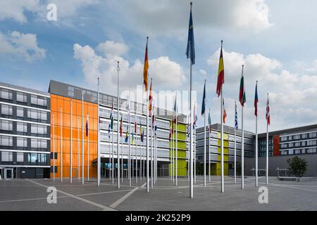 Luxembourg city, May 2022. external view of the European Parliament - Adenauer Building in the city center Stock Photo