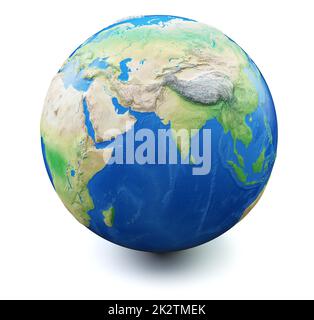 Earth isolated on white background Stock Photo