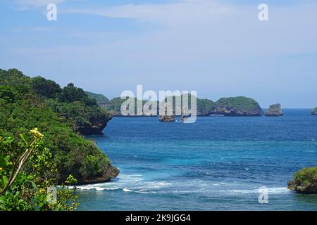 Pantai Teluk Asmara Beach, Malang, East Java, Indonesia Stock Photo