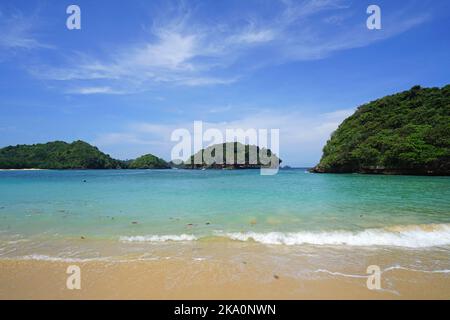 Pantai Teluk Asmara Beach, Malang, East Java, Indonesia Stock Photo