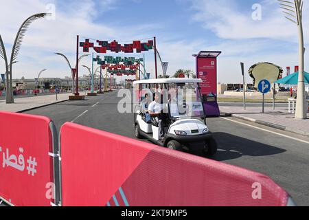 Impressions from Doha/Qatar on November 29th, 2022. FIFA Fanfest, Corniche West Bay.No fans, football fans. Soccer World Cup 2022 in Qatar from 20.11. - 18.12.2022 ? Stock Photo