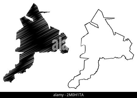 Santa Clara municipality (Estado Libre y Soberano de Durango, Mexico, United Mexican States) map vector illustration, scribble sketch Santa Clara map Stock Vector