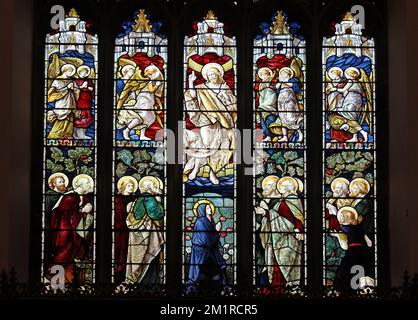 'The Ascension' Stained Glass Window Stock Photo