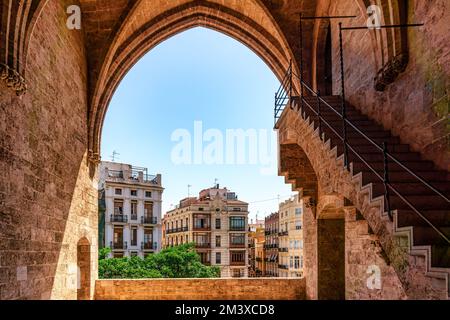 Torres de Serranos in Valencia, Spain Stock Photo