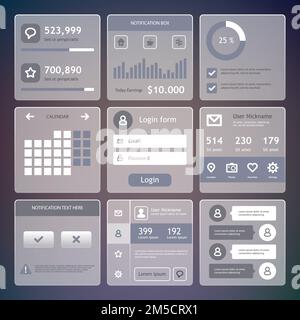 Vector set of various elements used for User Interface projects. Eps 10. Stock Vector