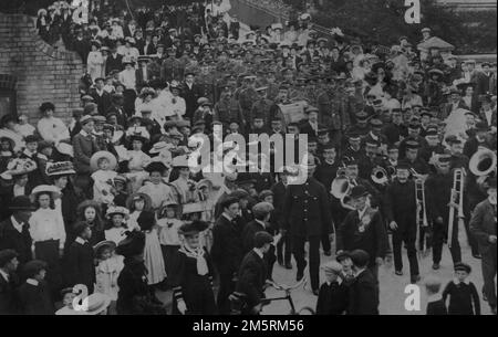 Exning church parade 1909 Nr Newmarket Suffolk Stock Photo