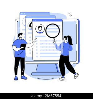 Virtual job fair abstract concept vector illustration. Virtual recruitment agency, online hiring event, digital hr, job proposal, vacancy fair website Stock Vector