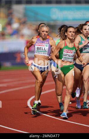 Alexandra BELL participating in the 800 meters of the European Athletics Championships in Munich 2022. Stock Photo