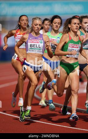 Alexandra BELL participating in the 800 meters of the European Athletics Championships in Munich 2022. Stock Photo