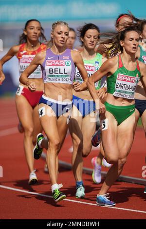 Alexandra BELL participating in the 800 meters of the European Athletics Championships in Munich 2022. Stock Photo