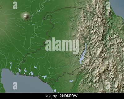 Bulacan, province of Philippines. Elevation map colored in wiki style with lakes and rivers Stock Photo
