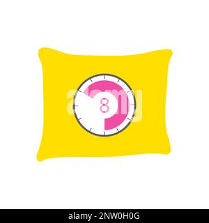 8 hours sleep color line icon. Sleeping time sign. Healthy lifestyle Stock Vector