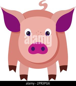 Funny pig isolated on white Stock Photo