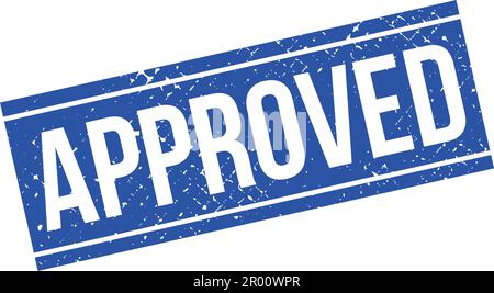 Blue Approved Grunge Rubber Stamp On White Background, Vector Illustration Stock Vector