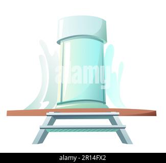 Wind tunnel for flying in zero gravity. Cartoon style. Vector isolated on white background Stock Vector