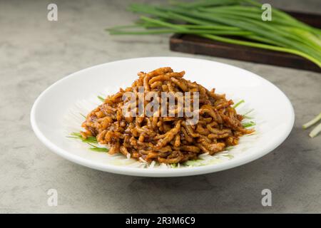 Sauteed Shredded Pork in Bean Sauce Stock Photo