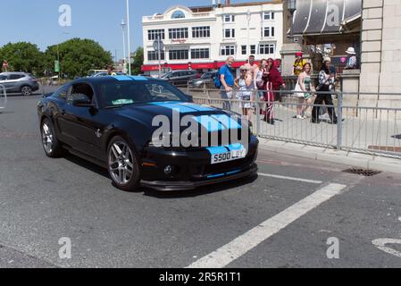 A Ford Mustang GT500 S500 LBY at the Brighton Modern Classic Car Run which set out from Brooklands Museum. Stock Photo