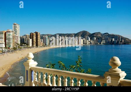 Playa de Levante, Benidorm, Alicante Province, Costa Blanca, Spain Stock Photo