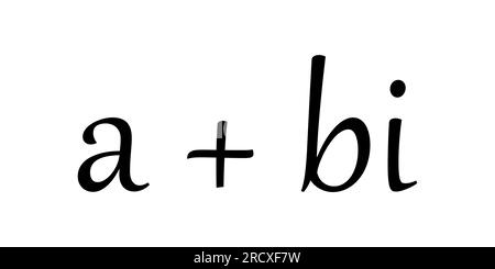 Parts of complex number in mathematics. imaginary part and real part. complex numbers standard form in mathematics. Stock Vector