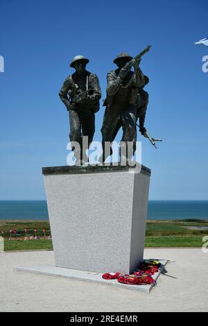 Allied Army Memorial Sculpture at The British Normandy Memorial. Stock Photo