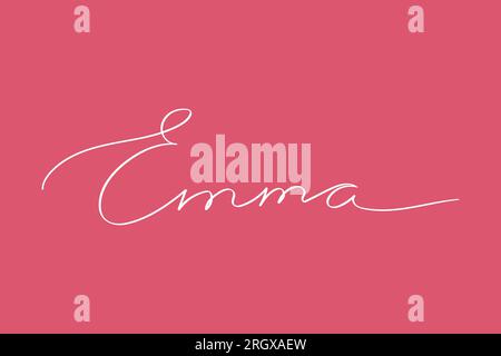 Female name Emma. Girl’s name Handwritten lettering calligraphy typescript. Vector art Stock Vector