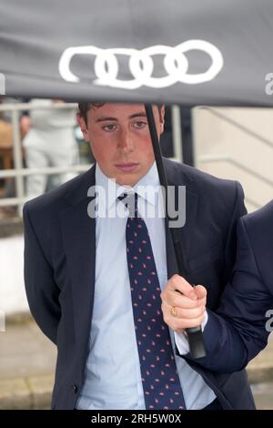 Charles Birkett leaves Scarborough Magistrates' Court, North Yorkshire, after he appeared charged with committing arson with recklessness as to whether property would be destroyed or life endangered. The charge relates to a fire in 2021 at The Star Inn, a thatched gastropub in Harome, near Helmsley. Picture date: Monday August 14, 2023. Stock Photo