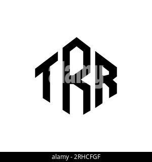 TRR letter logo design with polygon shape. TRR polygon and cube shape logo design. TRR hexagon vector logo template white and black colors. TRR monogr Stock Vector